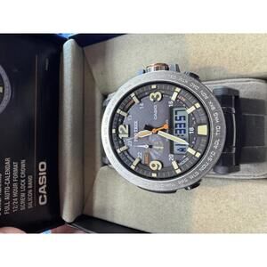 Casio Pro Trek PRG-600 Solar Analog-Digital Watch with Silicone Band